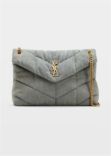 black denim ysl bag|ysl denim puffer bag.